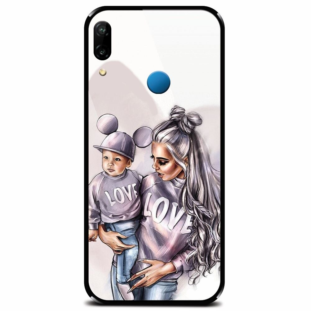 Husa din sticla securizata pentru Huawei P20 Lite, Mommy Love