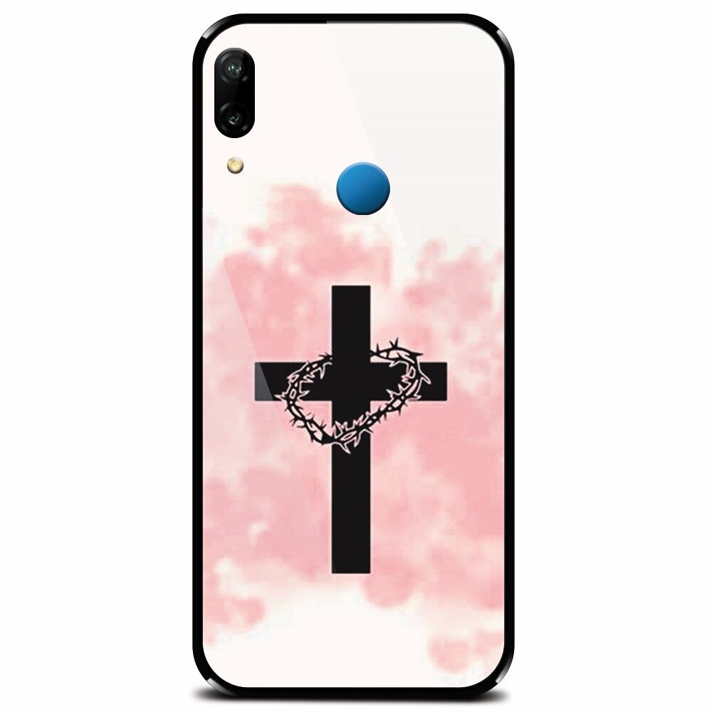 Husa din sticla securizata pentru Huawei P20 Lite, Cross
