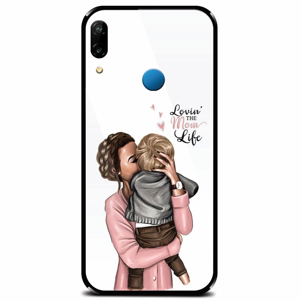 Husa din sticla securizata pentru Huawei P20 Lite, Loving Mother