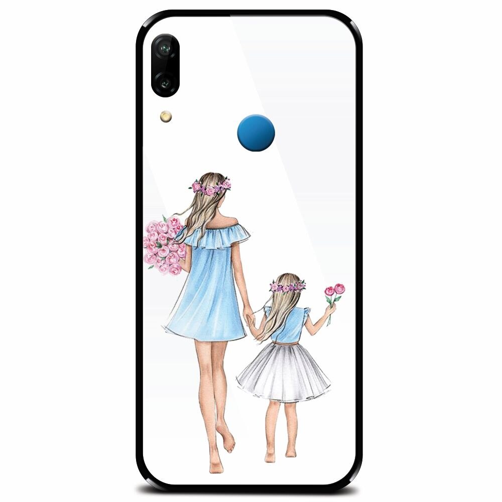 Husa din sticla securizata pentru Huawei P20 Lite, Mom's Princess