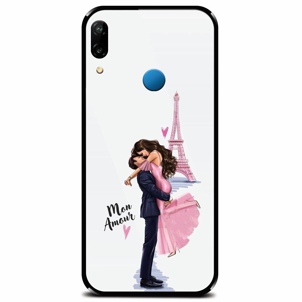 Husa din sticla securizata pentru Huawei P20 Lite, Paris Love Mon Amour