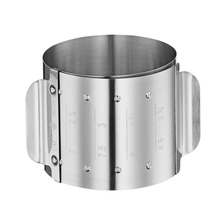 Forma rotunda pentru decorat Kuchenprofi, material inox, forma reglabila 7 - 9 cm