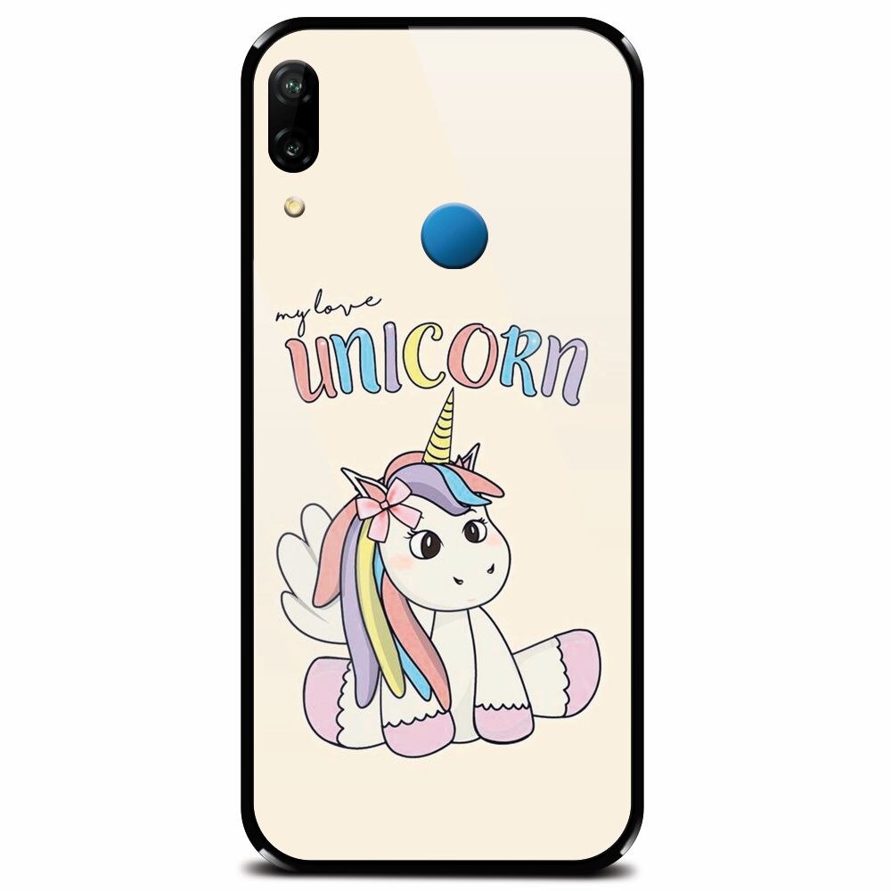 Husa din sticla securizata pentru Huawei P20 Lite, My Love Unicorn