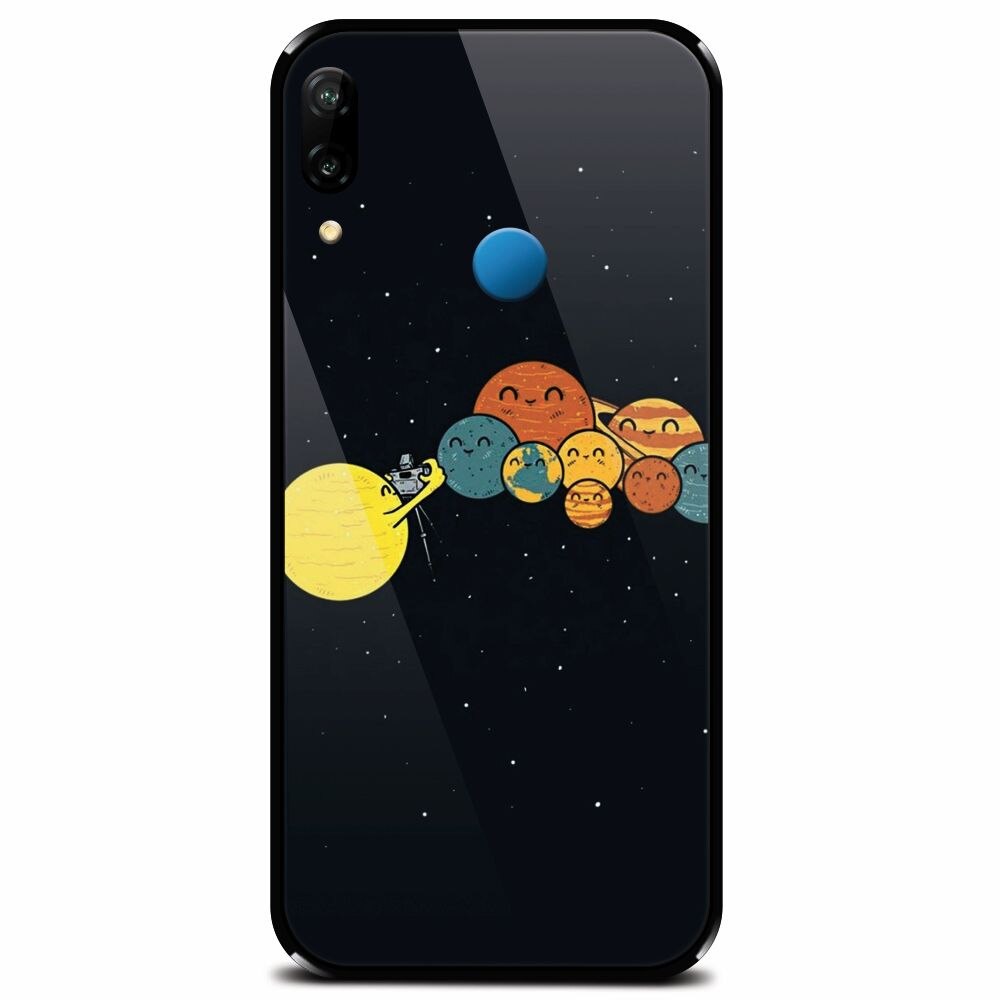 Husa din sticla securizata pentru Huawei P20 Lite, Selfie Planet