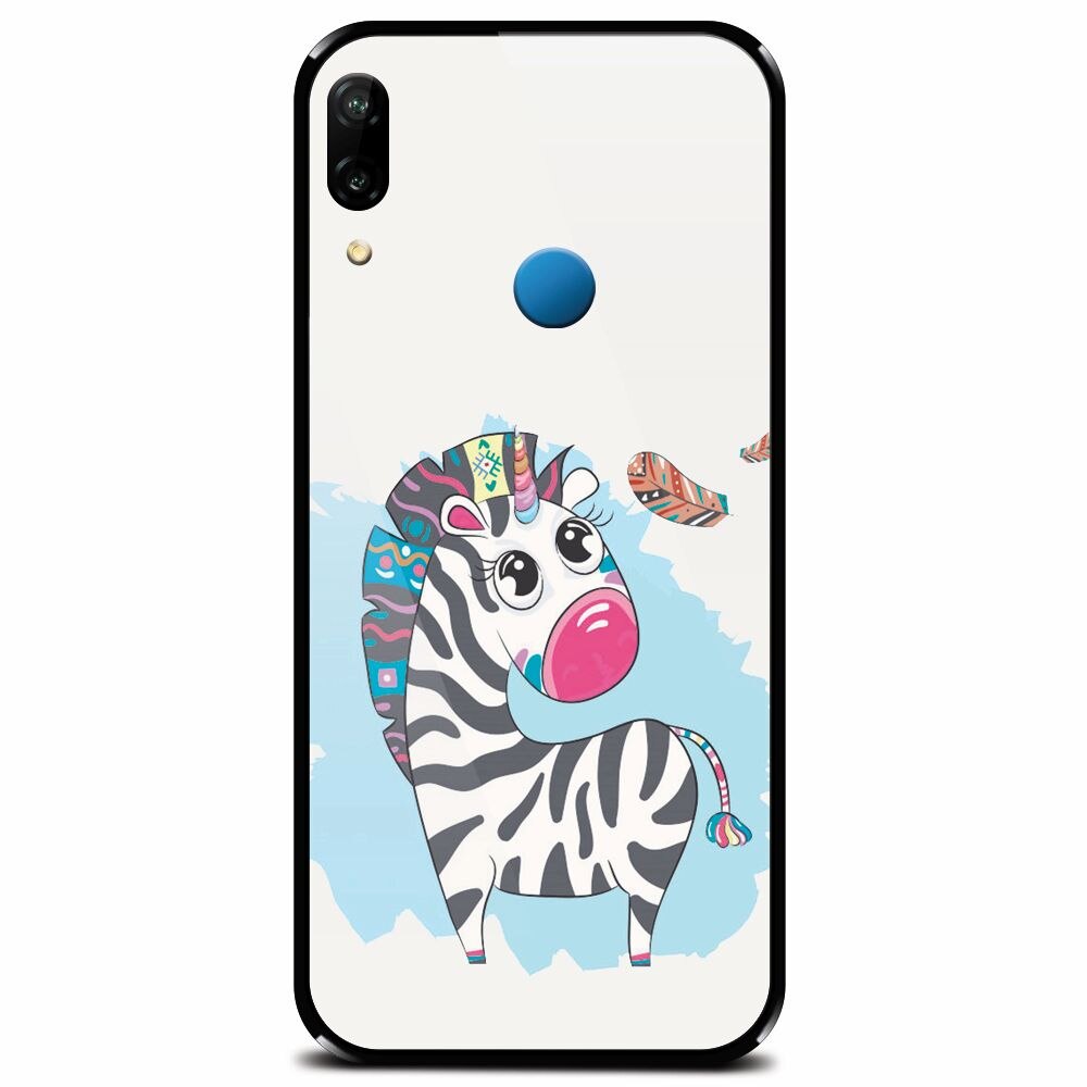 Husa din sticla securizata pentru Huawei P20 Lite, Zebra