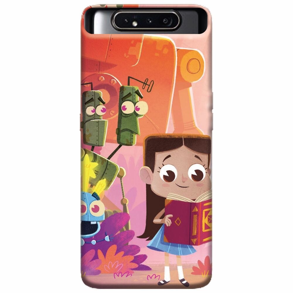 Husa silicon pentru Samsung Galaxy A80, Children Kids Robots Illustration Colorful K