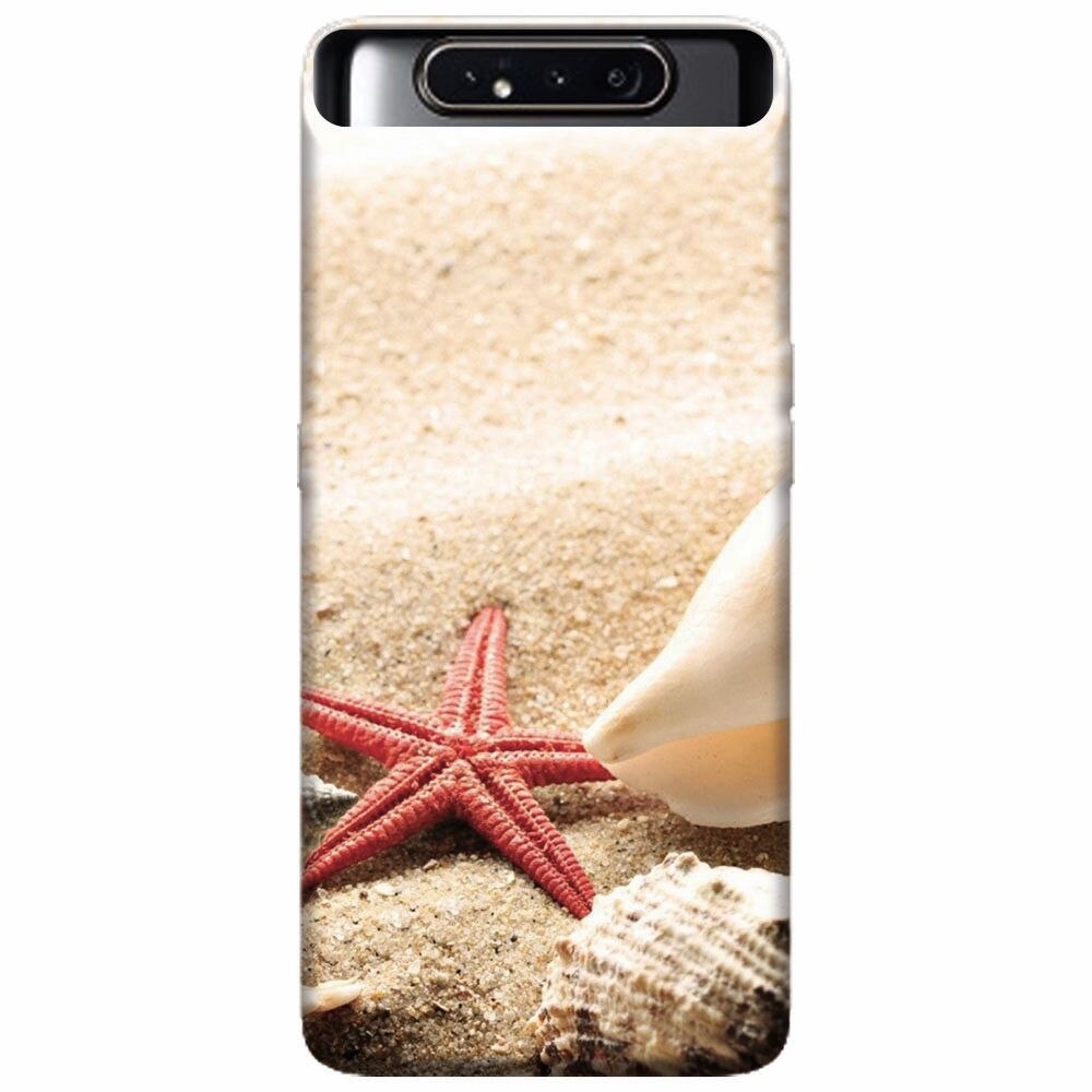 Husa silicon pentru Samsung Galaxy A80, Beach Shells And Starfish