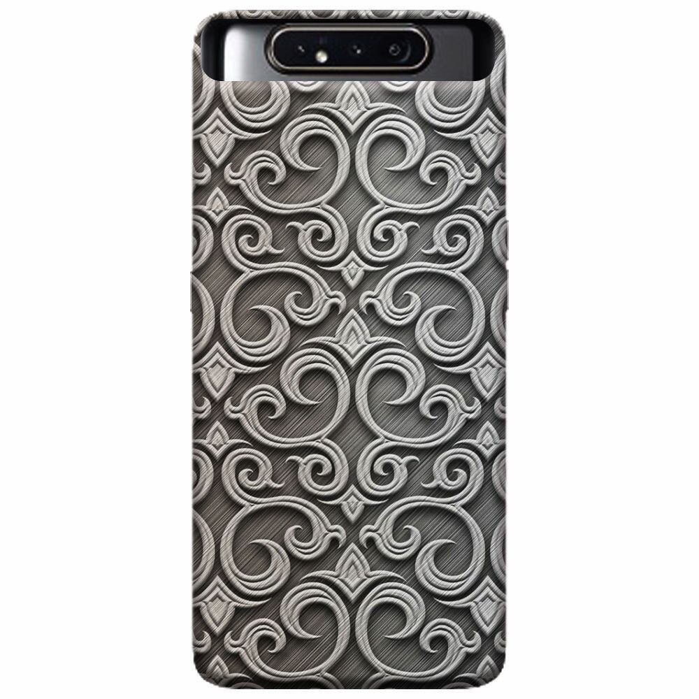 Husa silicon pentru Samsung Galaxy A80, Baroque Silver Pattern
