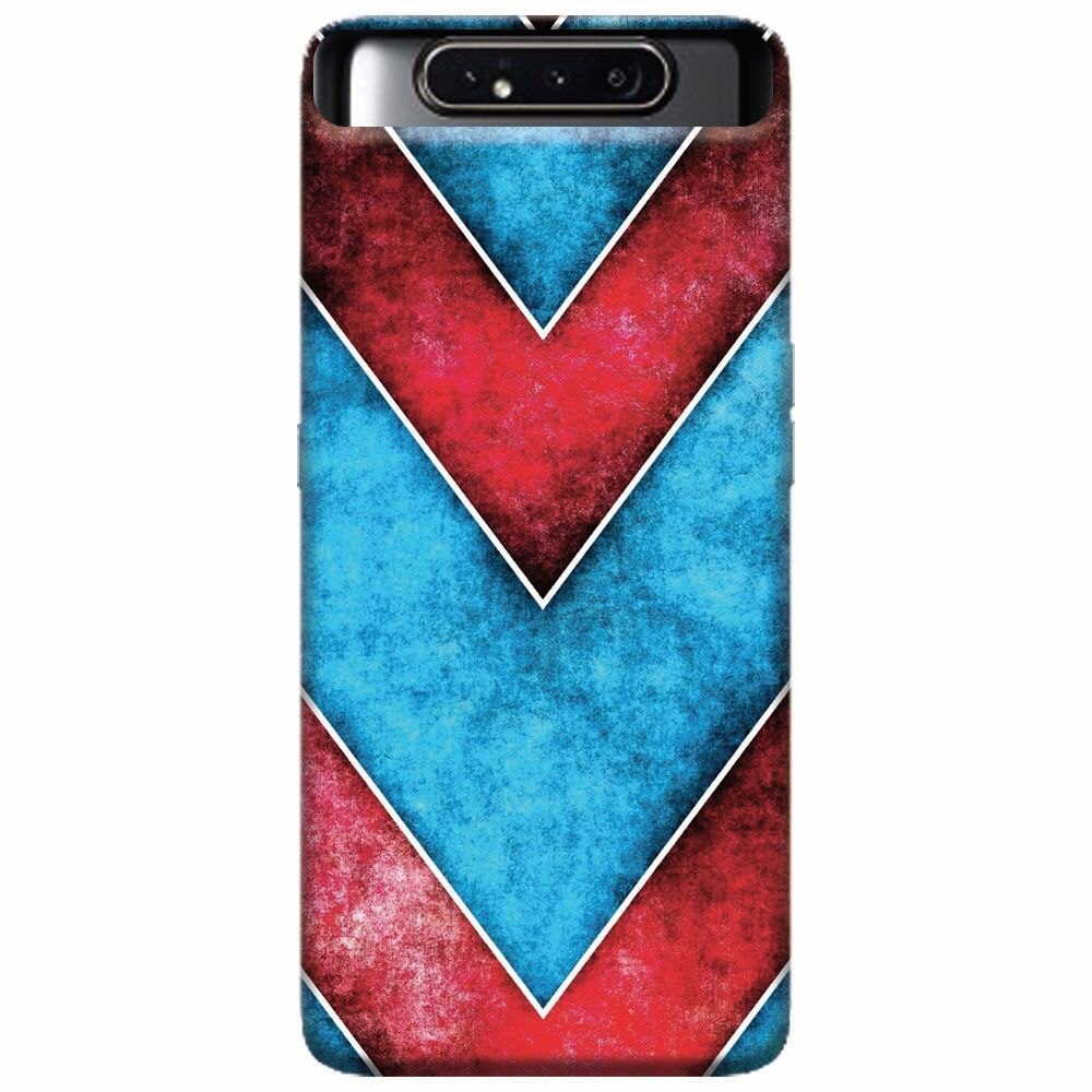 Husa silicon pentru Samsung Galaxy A80, Blue And Red Abstract