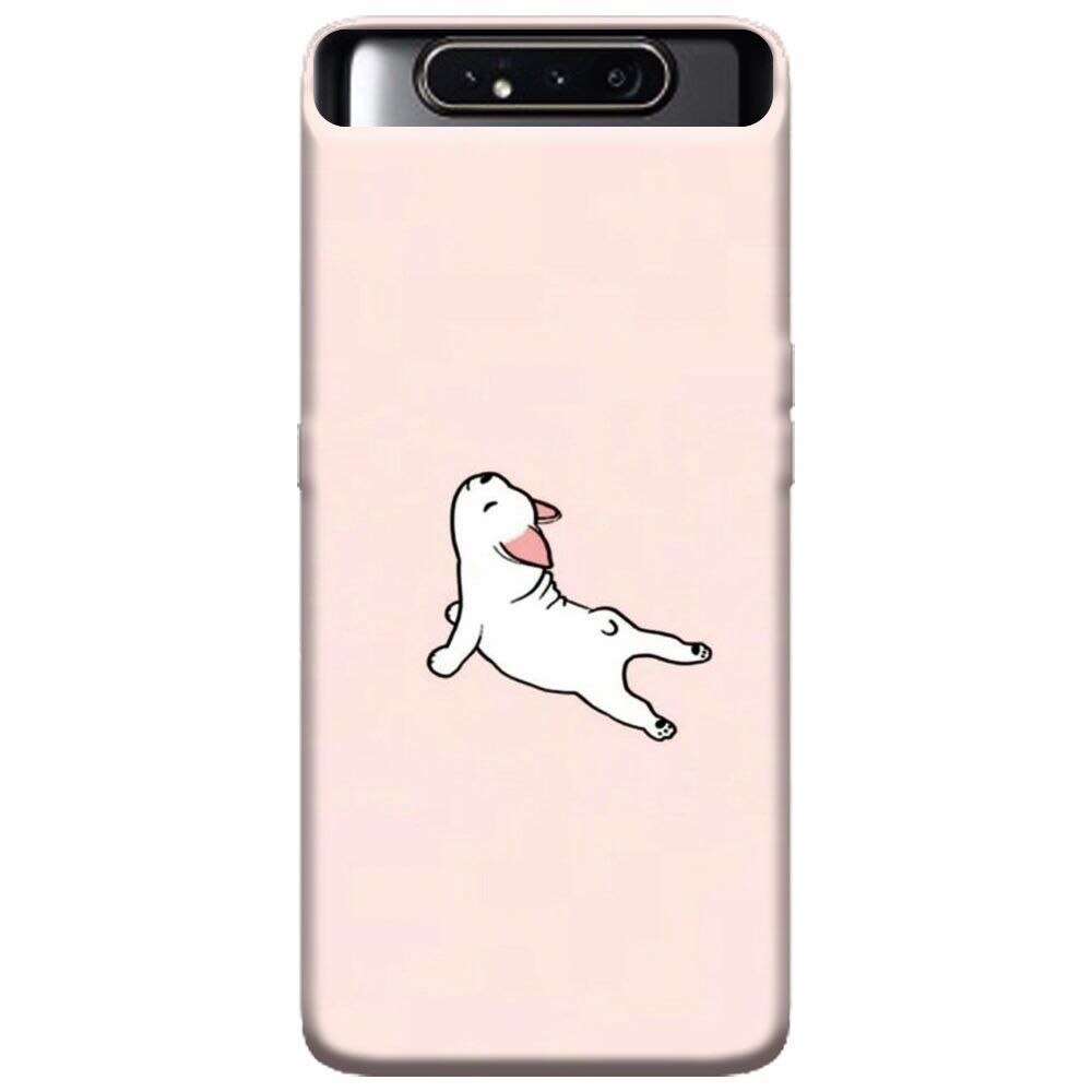 Husa silicon pentru Samsung Galaxy A80, Cute Dog Streching