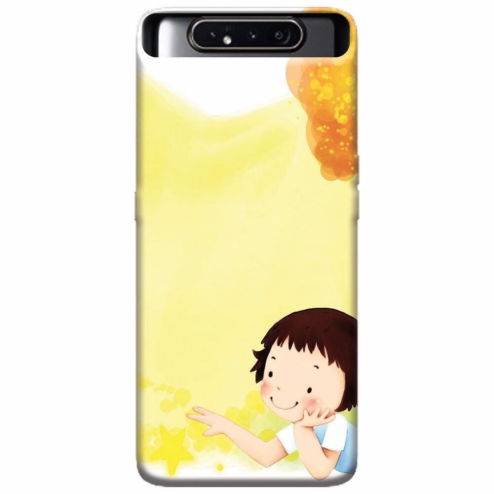 Husa silicon pentru Samsung Galaxy A80, Child Autumn Paint Hd