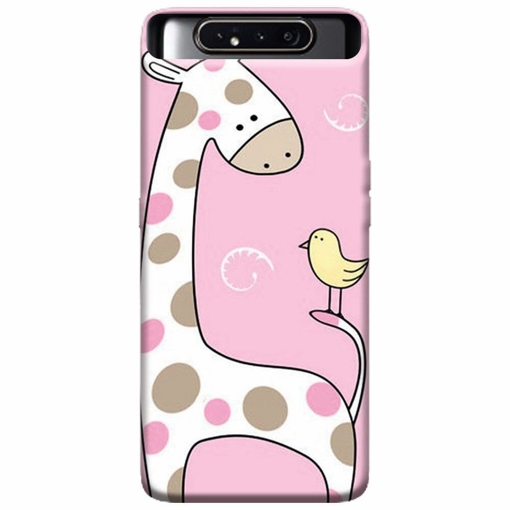 Husa silicon pentru Samsung Galaxy A80, Cute Giraffe