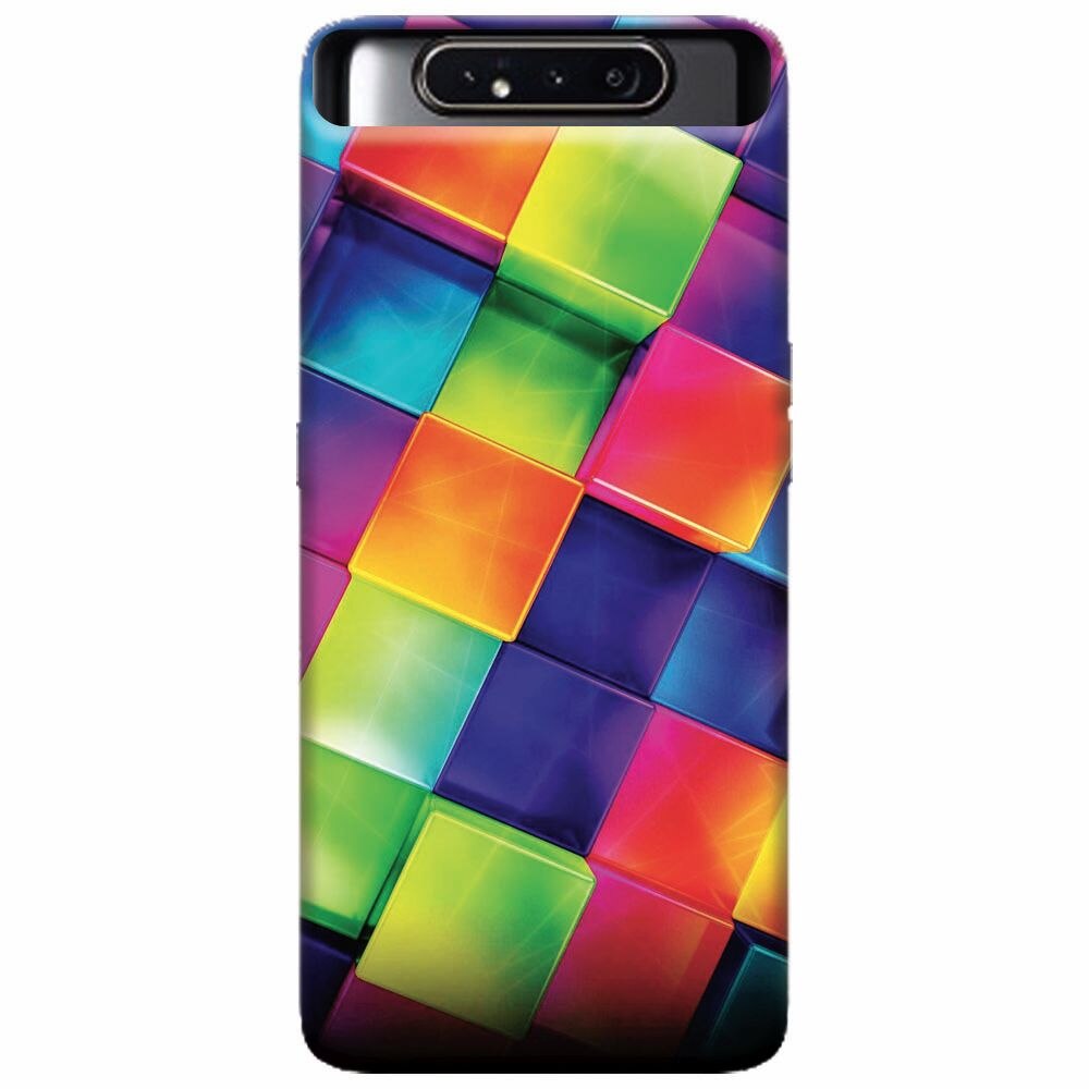 Husa silicon pentru Samsung Galaxy A80, 3D Geometric Colorful