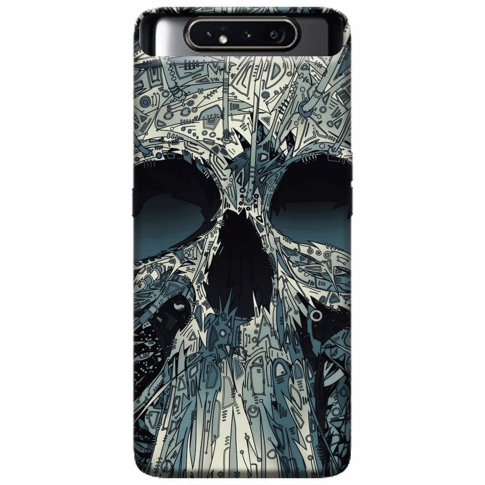 Husa silicon pentru Samsung Galaxy A80, Abstract Skull Artwork Illustration