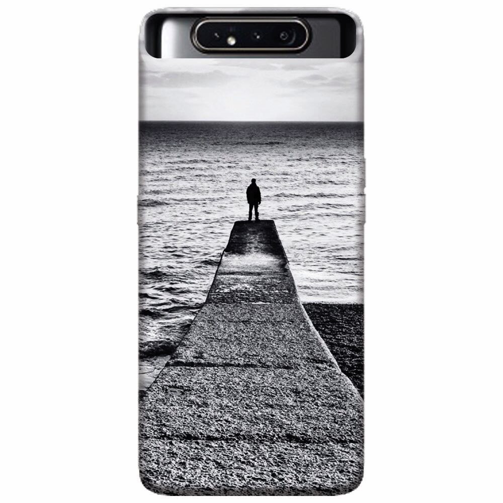 Husa silicon pentru Samsung Galaxy A80, Abstract Dock Man Grey