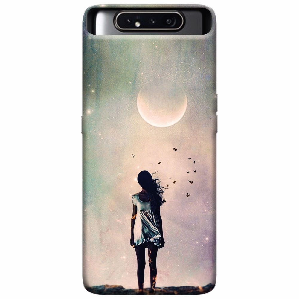 Husa silicon pentru Samsung Galaxy A80, Alone Woman Cgi Hd K