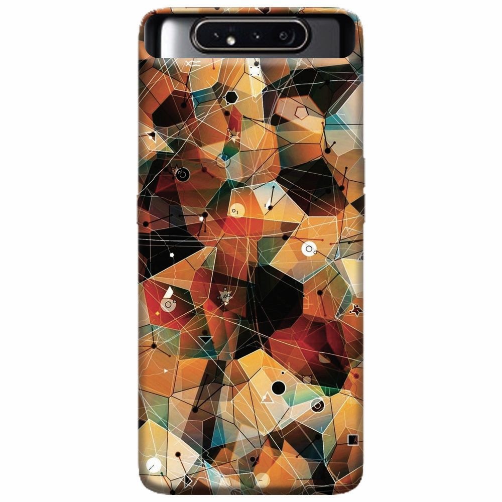 Husa silicon pentru Samsung Galaxy A80, Abstract Triangles Connected Lines