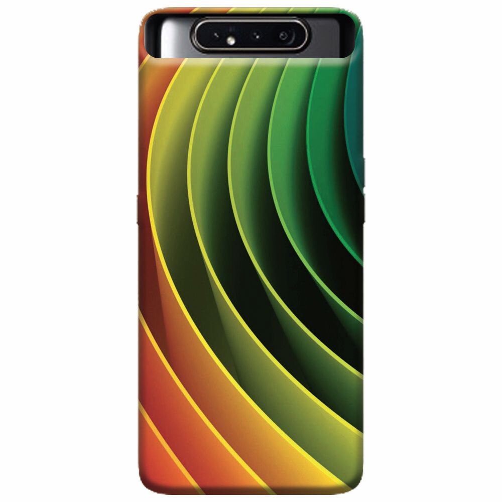 Husa silicon pentru Samsung Galaxy A80, 3D Multicolor Abstract Lines