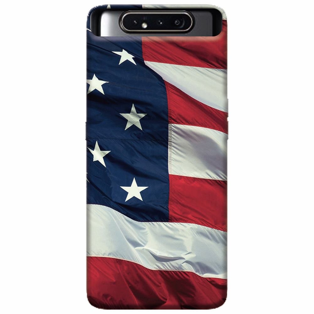 Husa silicon pentru Samsung Galaxy A80, American Flag Illustration
