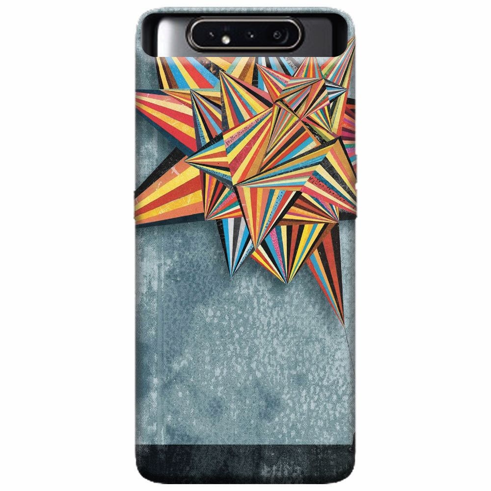 Husa silicon pentru Samsung Galaxy A80, Abstract Colorful Balloon Triangles