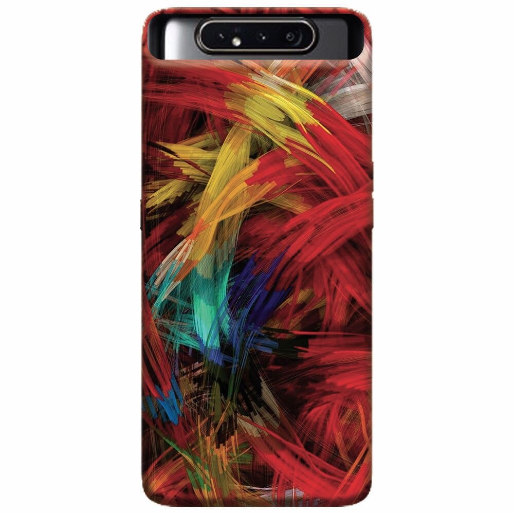 Husa silicon pentru Samsung Galaxy A80, Colorful Digital Painting Strokes