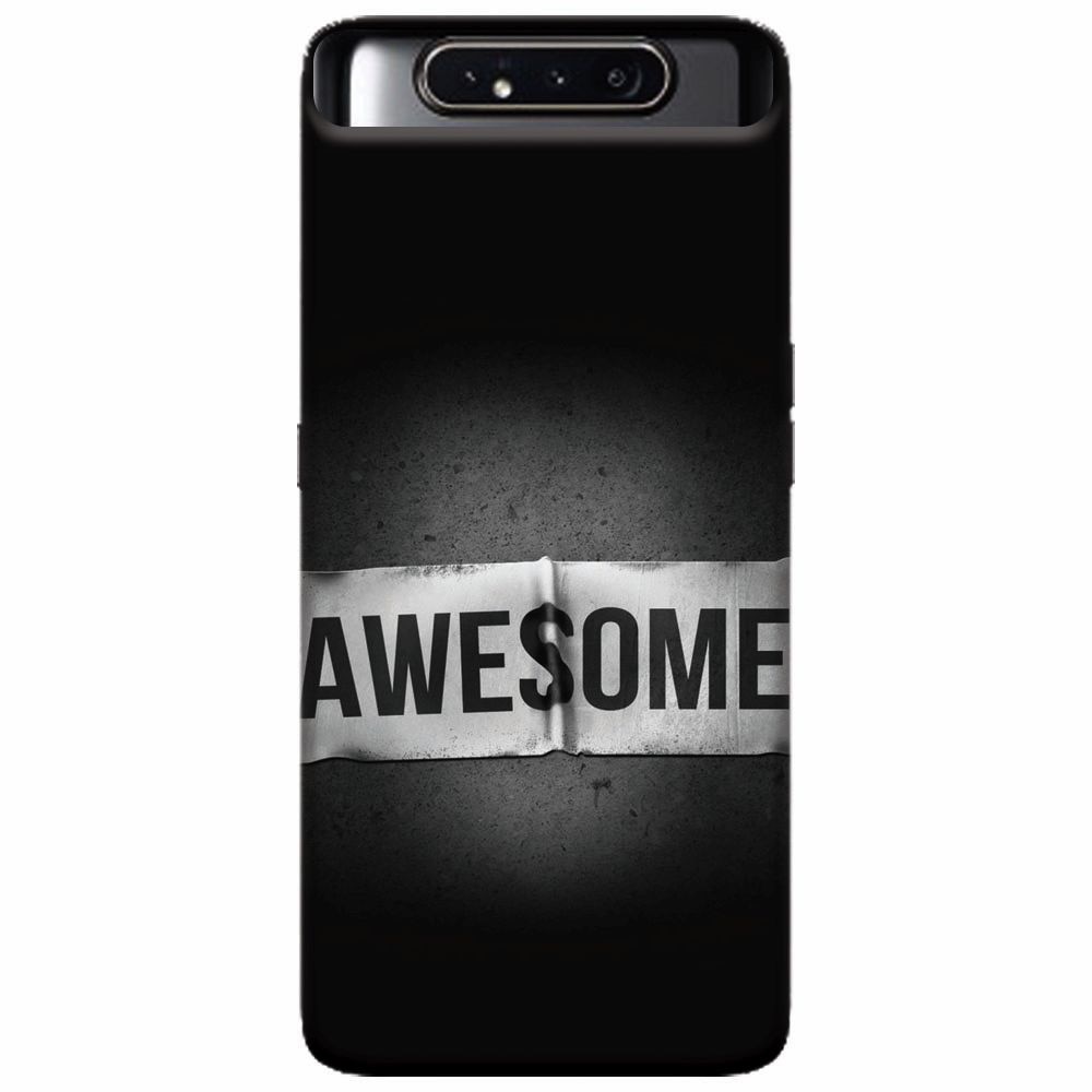 Husa silicon pentru Samsung Galaxy A80, Awesome Label Dark