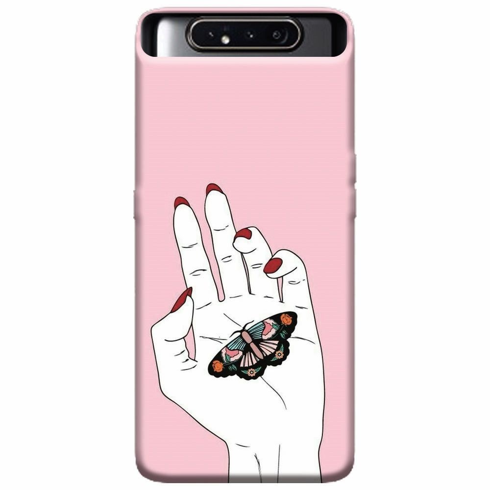 Husa silicon pentru Samsung Galaxy A80, Butterfly In Hand