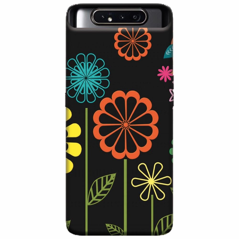 Husa silicon pentru Samsung Galaxy A80, Colorful Spring Birds Flowers Vectors