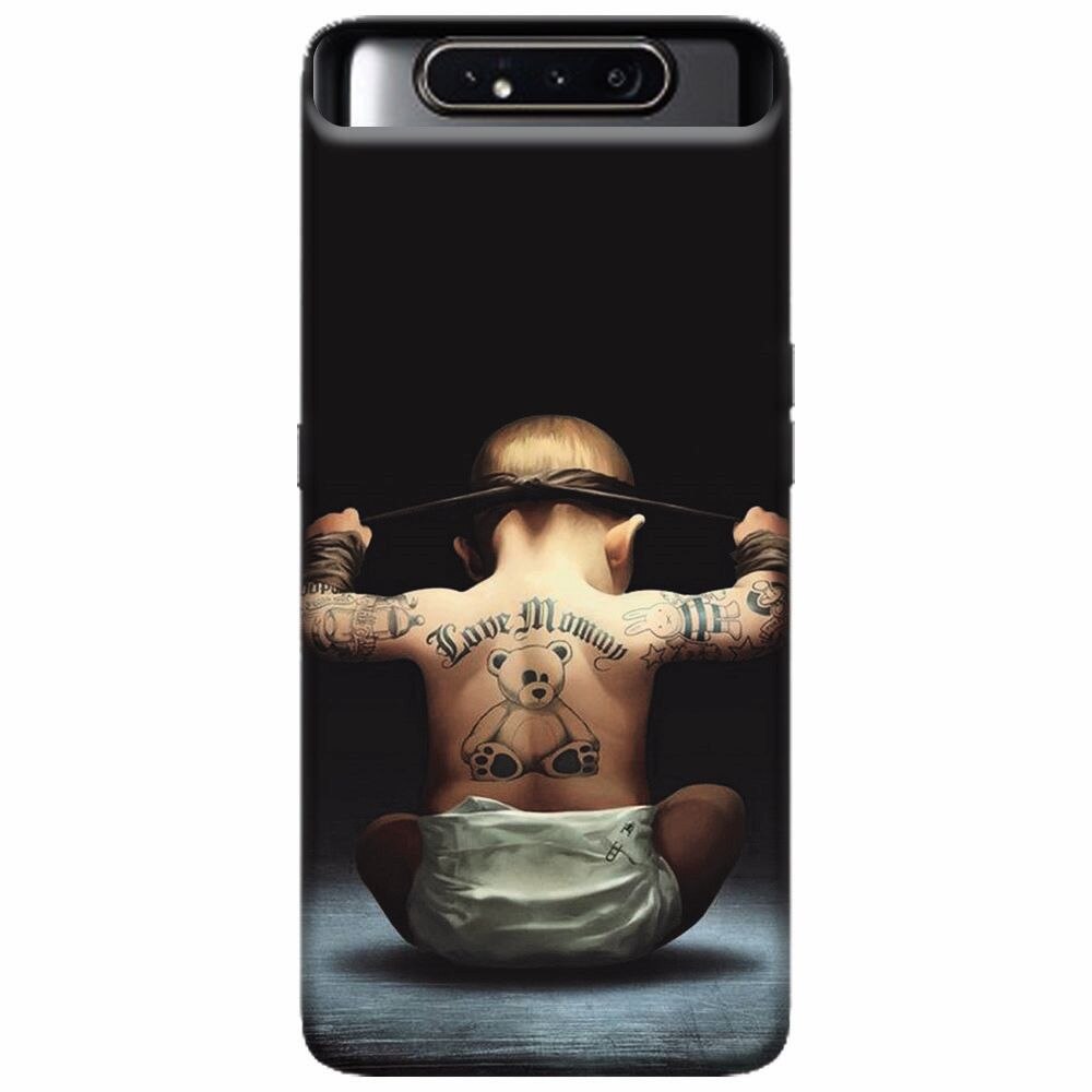 Husa silicon pentru Samsung Galaxy A80, Body Builder Cute Baby Tattoo