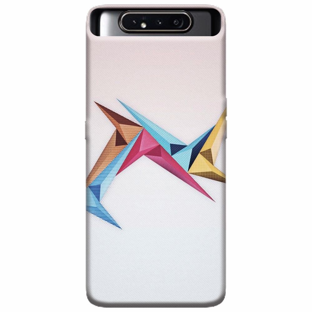 Husa silicon pentru Samsung Galaxy A80, Abstract Minimalistic Colors Triangles