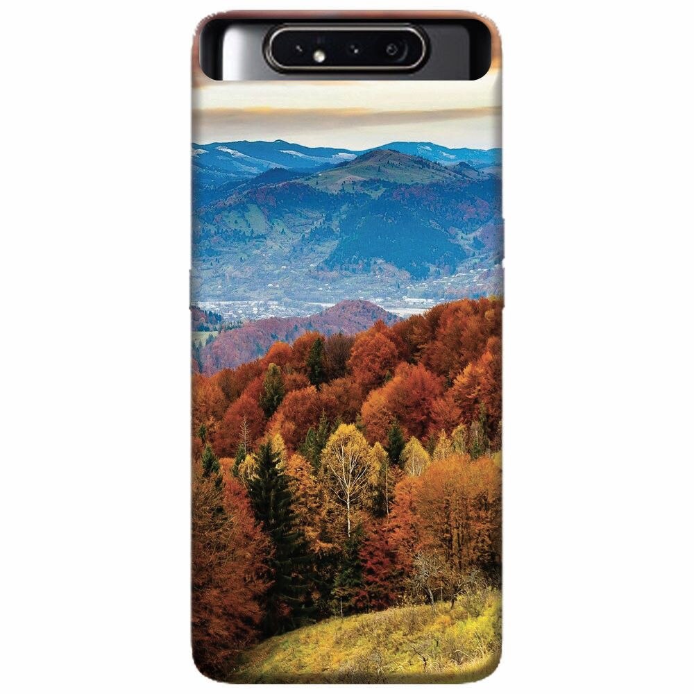 Husa silicon pentru Samsung Galaxy A80, Autumn Mountain Fall Rusty Forest Colours