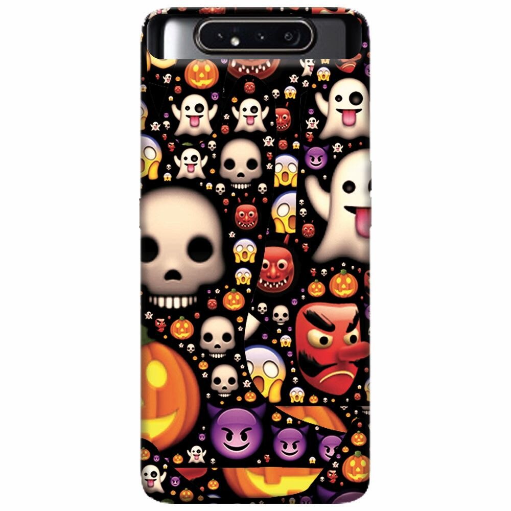 Husa silicon pentru Samsung Galaxy A80, Emoji Mess