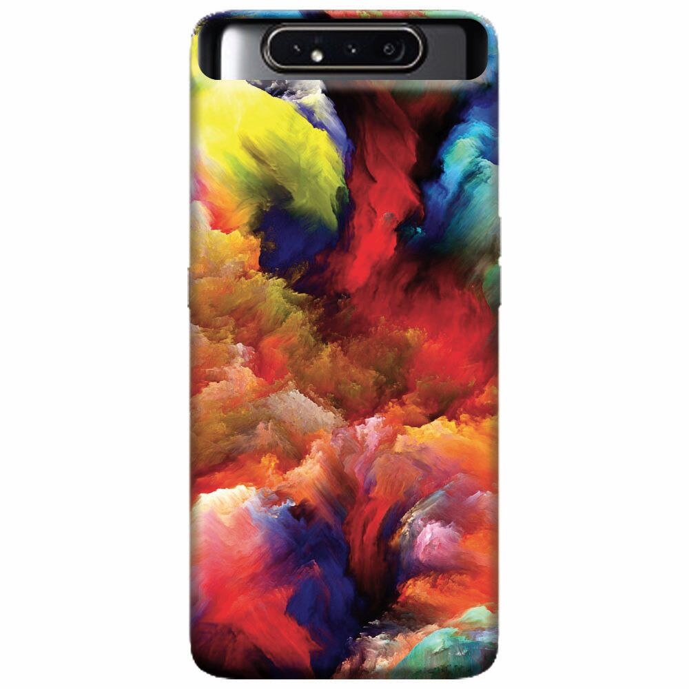 Husa silicon pentru Samsung Galaxy A80, Oil Painting Colorful Strokes