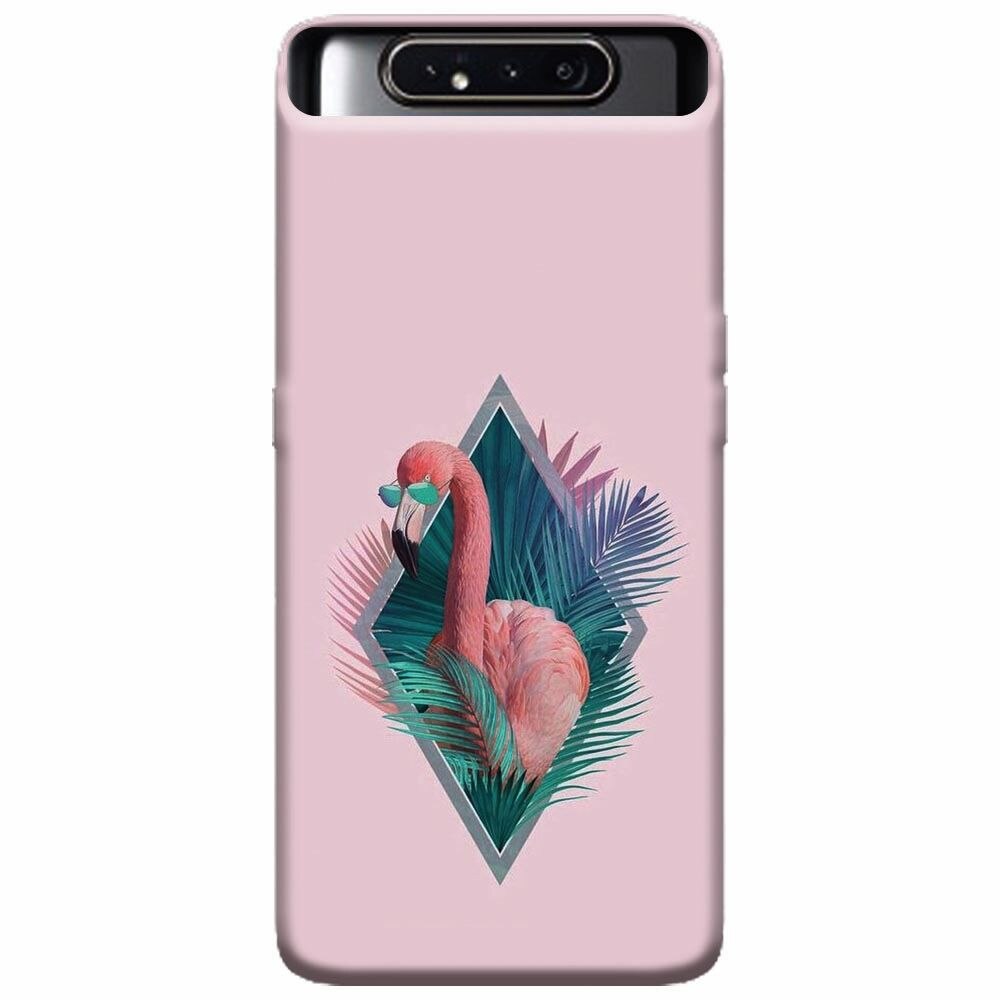 Husa silicon pentru Samsung Galaxy A80, Flamingo With Sunglass