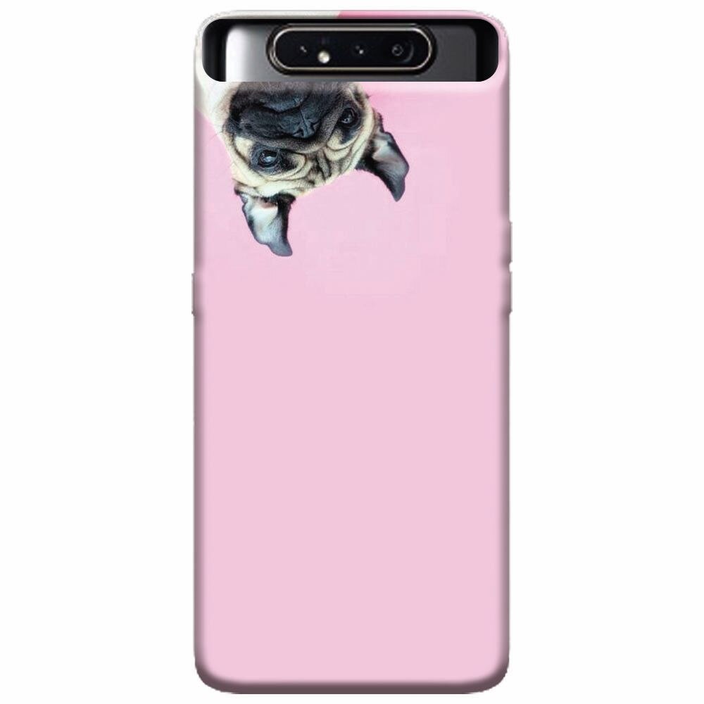 Husa silicon pentru Samsung Galaxy A80, Dog And Pink