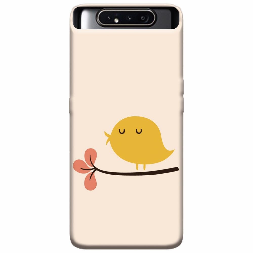 Husa silicon pentru Samsung Galaxy A80, Flat Minimal Cute Bird Illustration