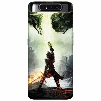 Husa silicon pentru Samsung Galaxy A80, Green Dragon Husa silicon pentru Samsung Galaxy A80, Green Dragon