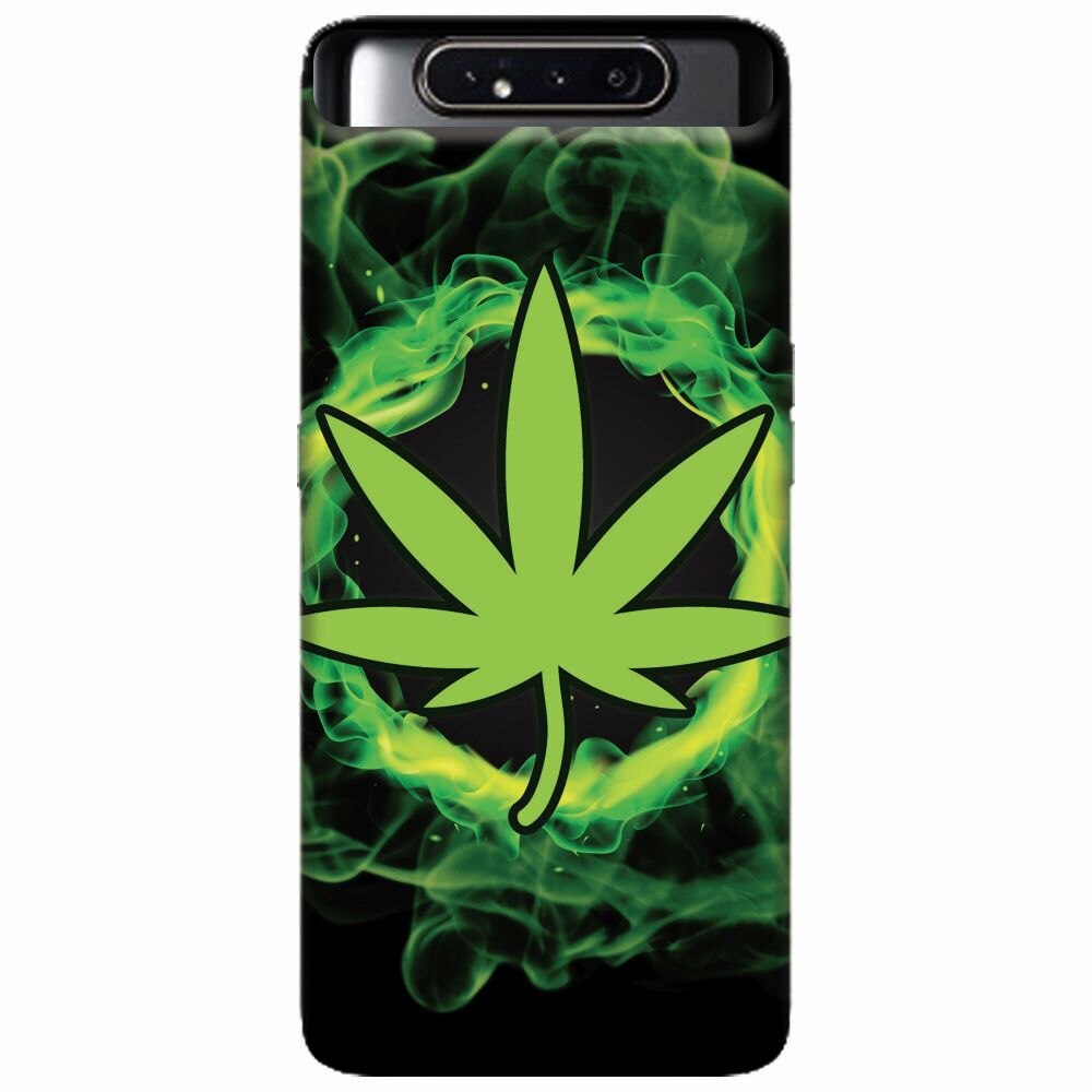 Husa silicon pentru Samsung Galaxy A80, GreenFlames