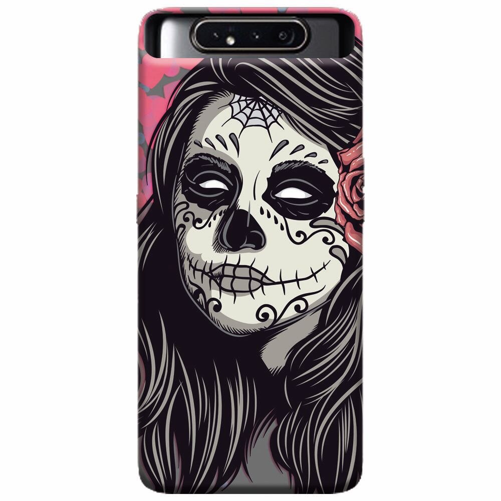 Husa silicon pentru Samsung Galaxy A80, Mexican Girl Skull