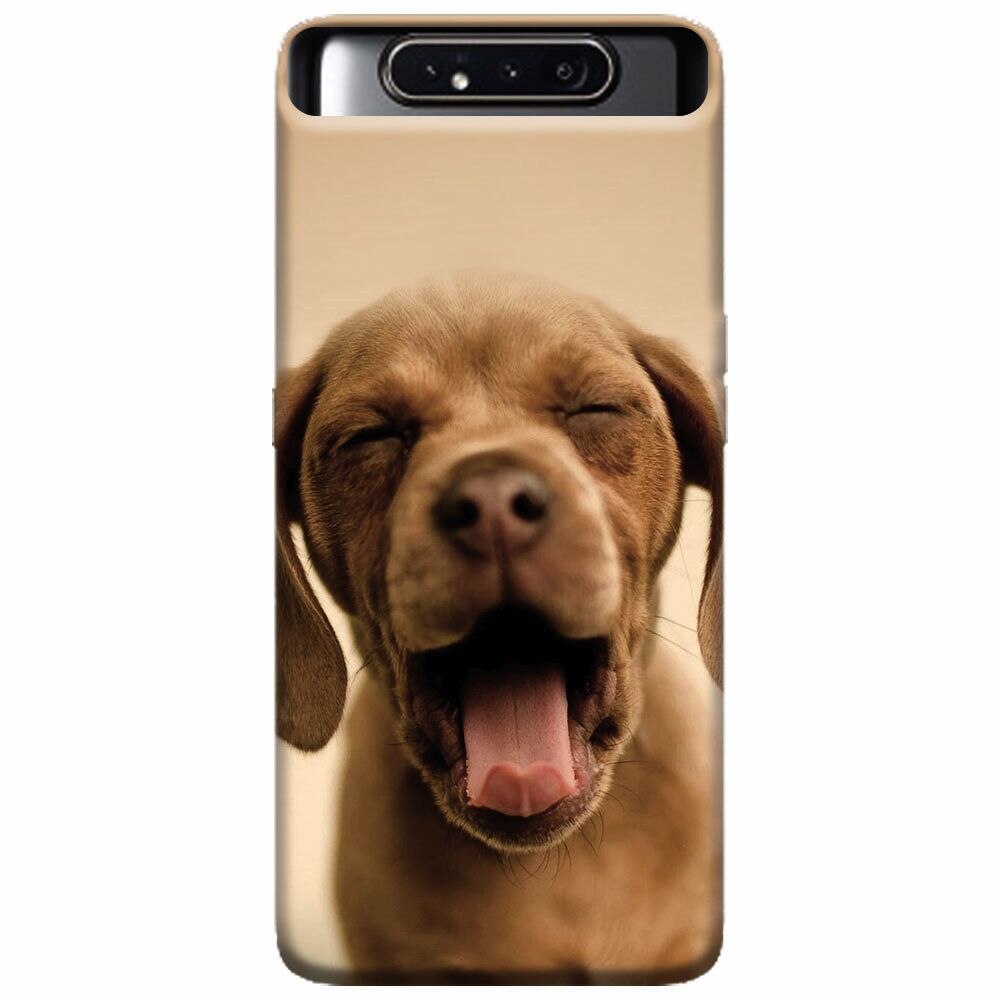 Husa silicon pentru Samsung Galaxy A80, Cute Yawning Puppy