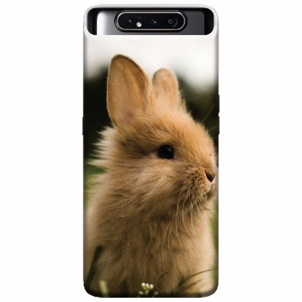 Husa silicon pentru Samsung Galaxy A80, Cute Rabbit In Grass
