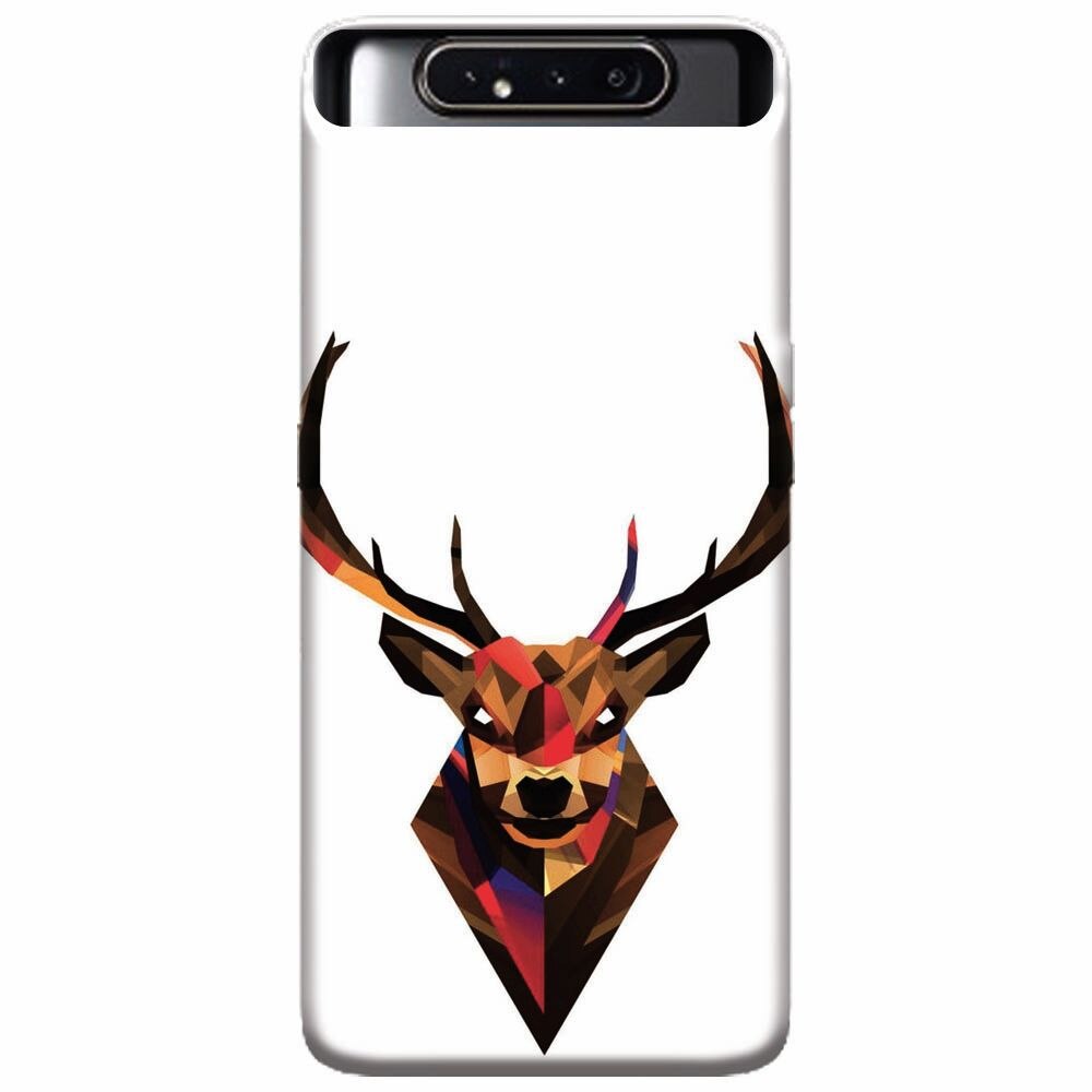 Husa silicon pentru Samsung Galaxy A80, Geometric Tibetan Antelope