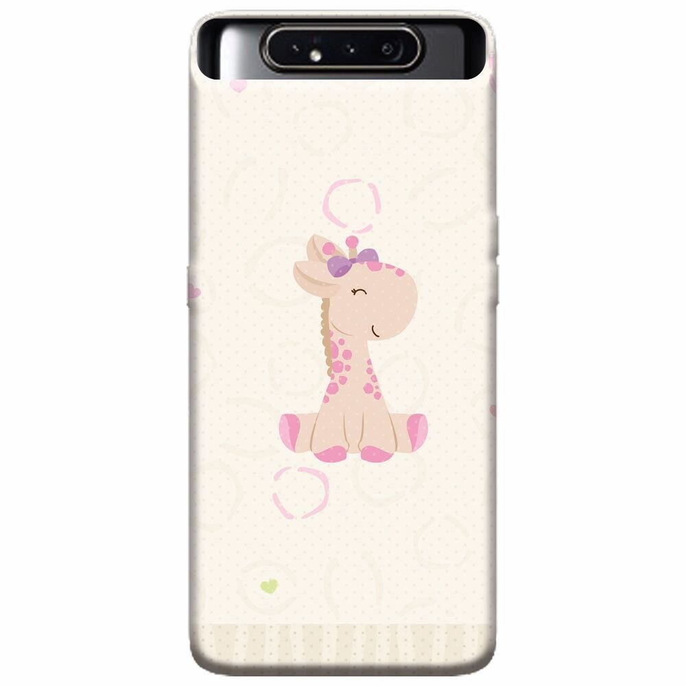 Husa silicon pentru Samsung Galaxy A80, Giraffe Cute