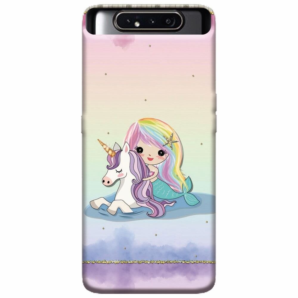 Husa silicon pentru Samsung Galaxy A80, Mermaid Unicorn Play