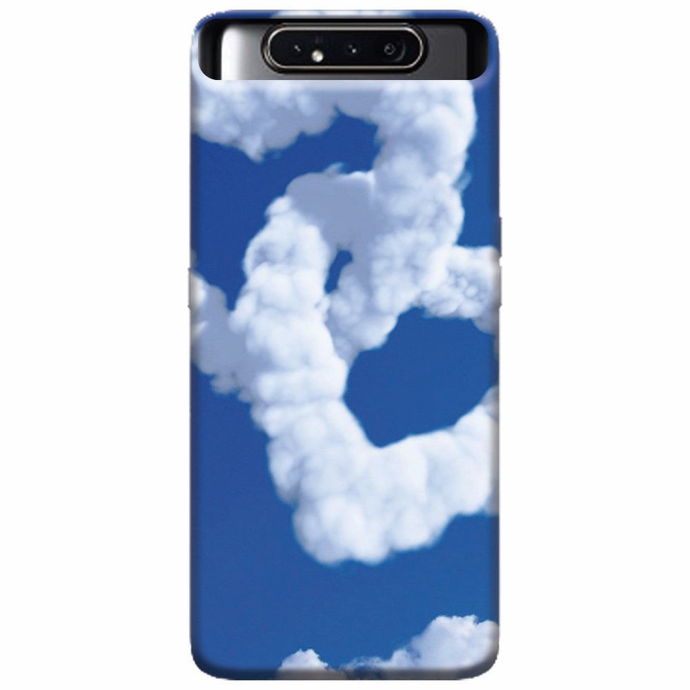 Husa silicon pentru Samsung Galaxy A80, Heart Shaped Clouds Blue Sky
