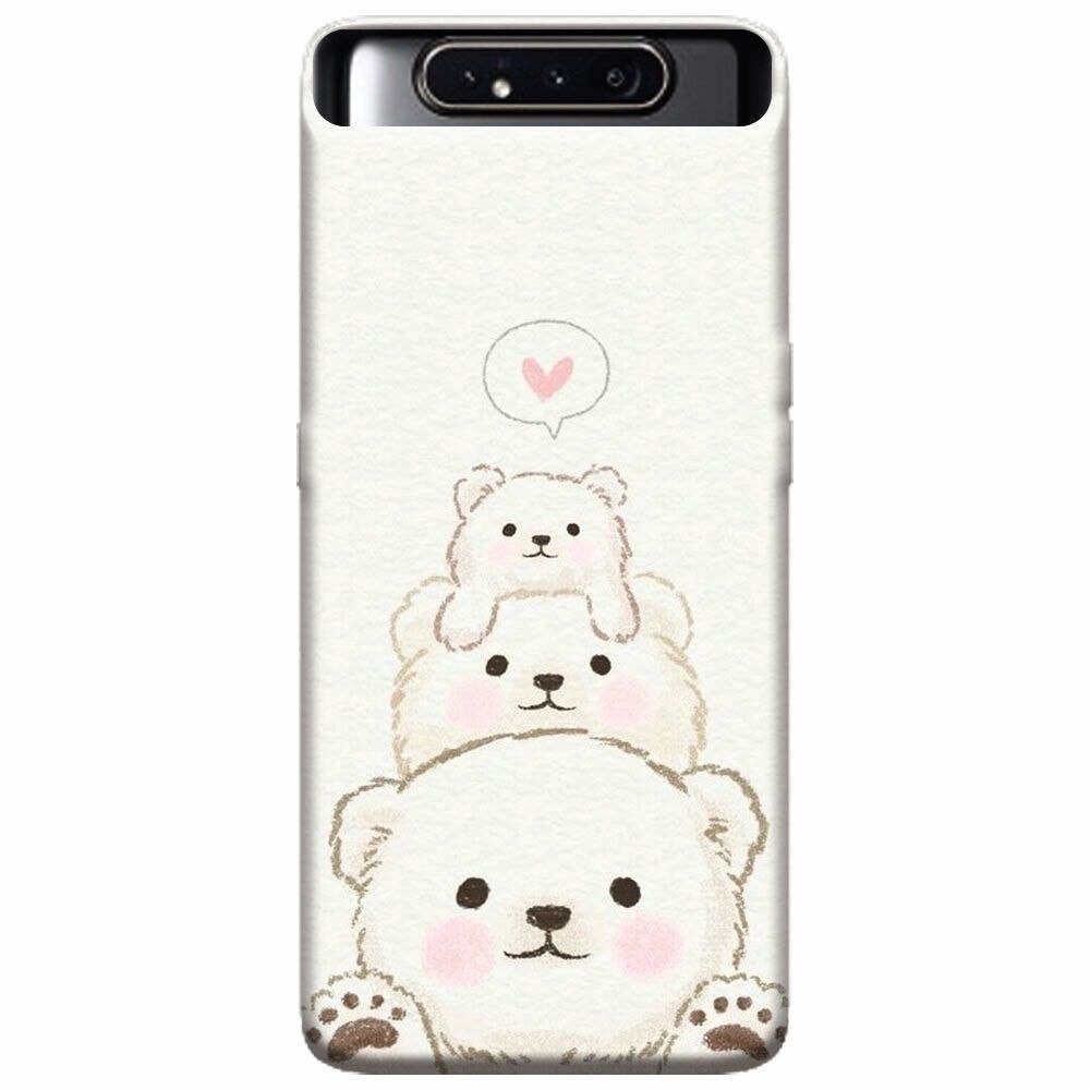 Husa silicon pentru Samsung Galaxy A80, Bear Family