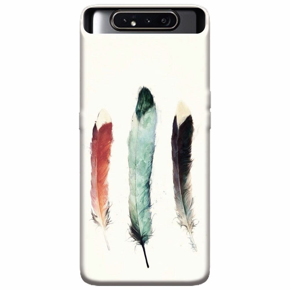 Husa silicon pentru Samsung Galaxy A80, Three Feathers