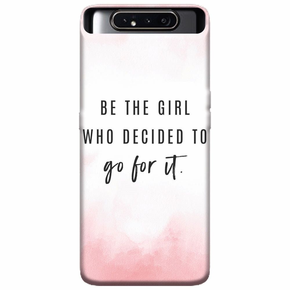 Husa silicon pentru Samsung Galaxy A80, Quotes Pink