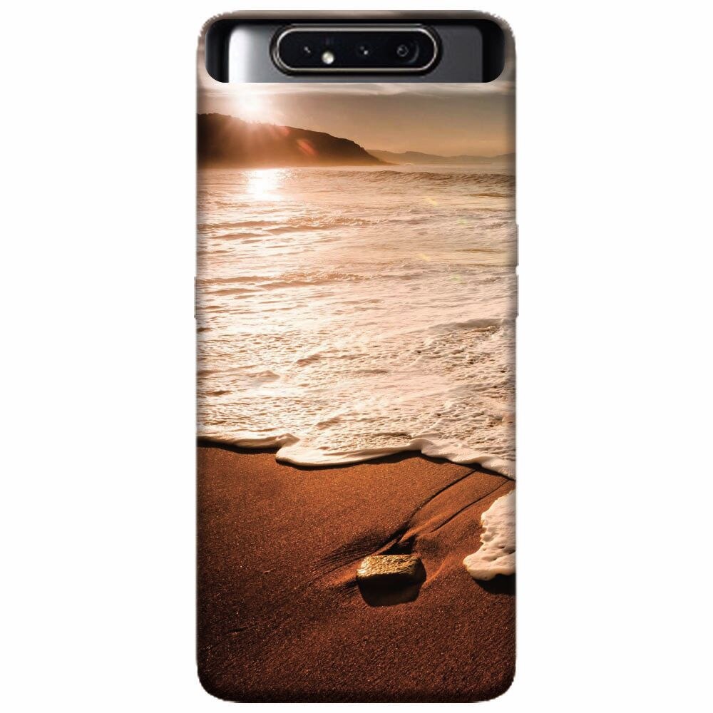 Husa silicon pentru Samsung Galaxy A80, Sunset Foamy Beach Wave