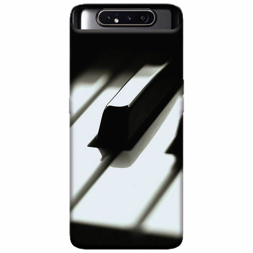 Husa silicon pentru Samsung Galaxy A80, Piano Key Close Up Macro